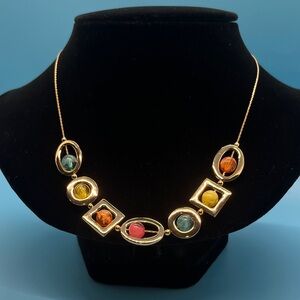 #NLA8.   Thalia Sodi Gold Necklace with Multicolor Accents